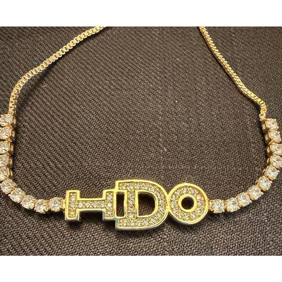 Unbranded Jewelry - Bridal NWOT iced-out bolo bracelet "I DO" in crystal-encrusted bubble letters